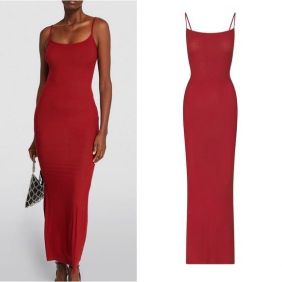 NWT Skims Soft Lounge Slip Dress Brick Red XS - Picture 2 of 6